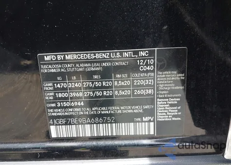 2011 Mercedes-Benz Gl 450 4Matic z USA, uszkodzony, nr VIN 4JGBF7BE9BA686752